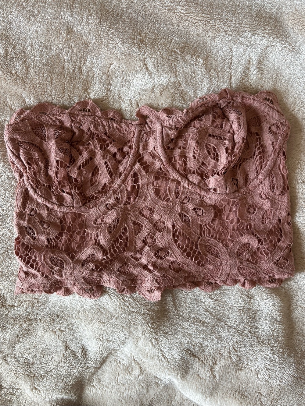 Free people Lace Strapless Bustier Bralette - Dusty Rose